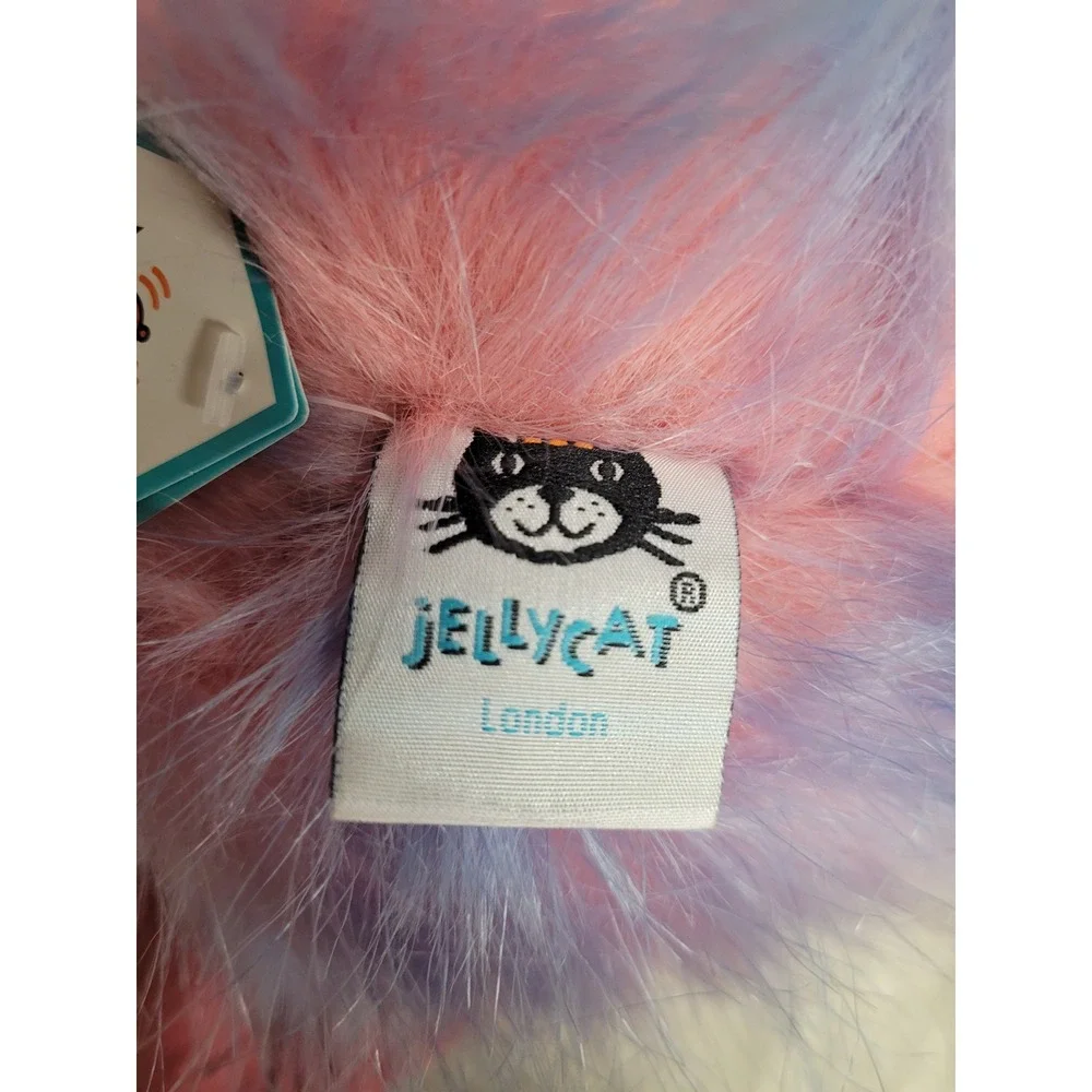 Jellycat Large Cotton Candy Pompom Pink Purple Ostrich Bird Plush PPL2CC‎ NWT